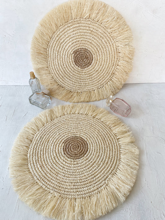 Bleach Natural Mix Raffia Fringe Wall Basket