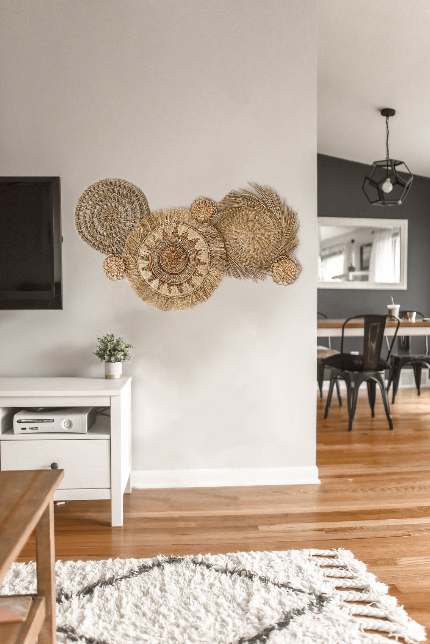 Set of 6 Boho Wall Basket with Fringe