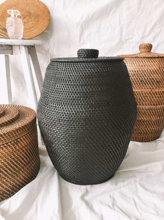 Black Rattan Basket