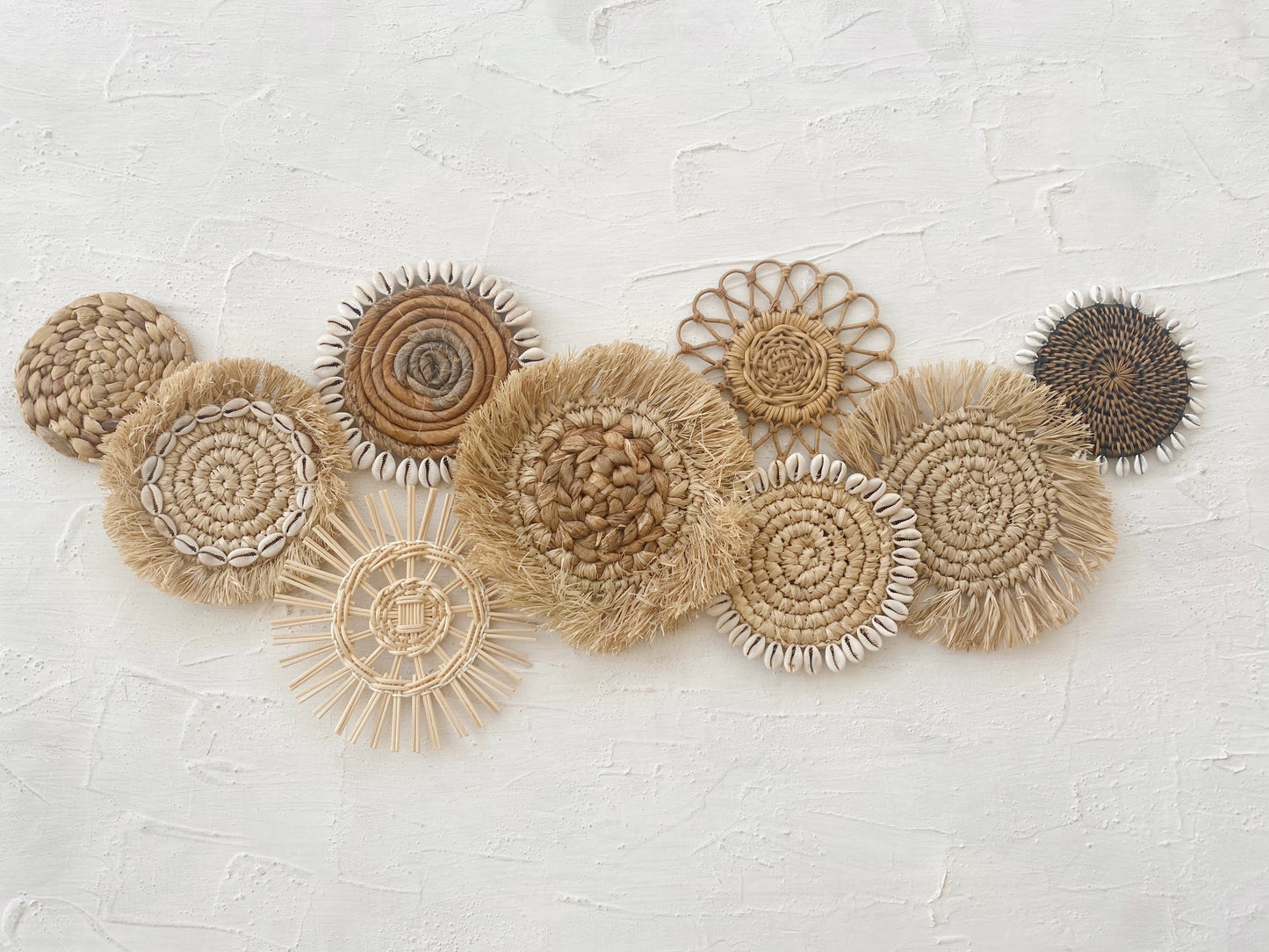 Set of 9 Mini Boho Wall Basket & Wall Decor