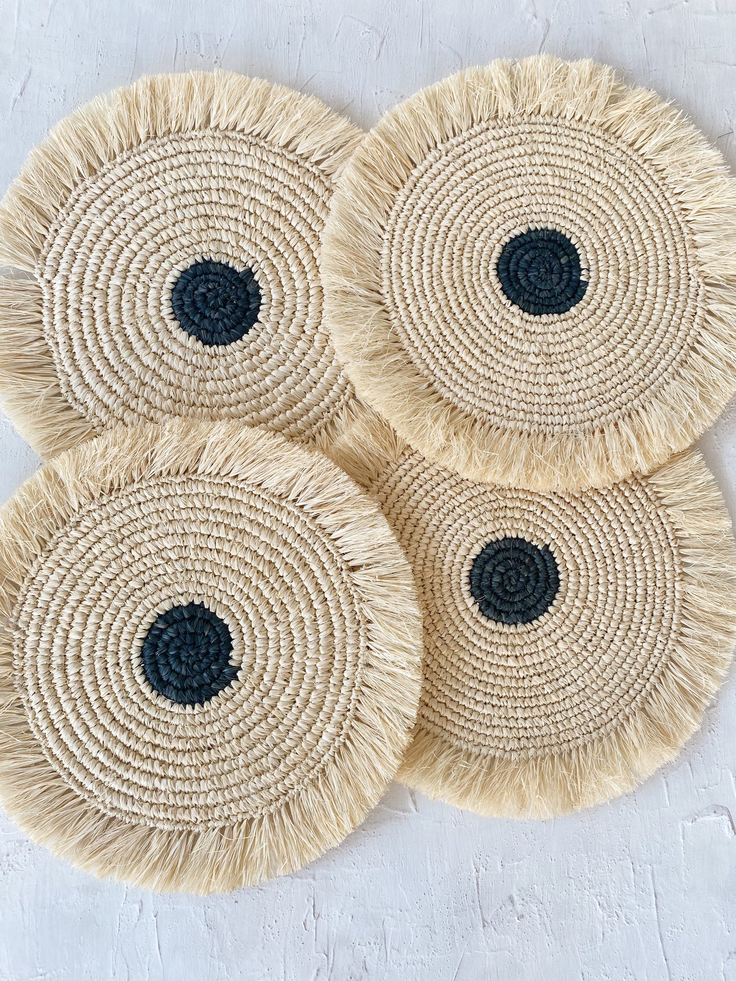 Bleach Mix Raffia Fringe Placemats
