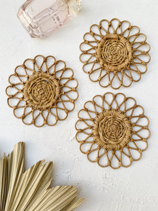Set of Ayu Honey Rattan Coaster