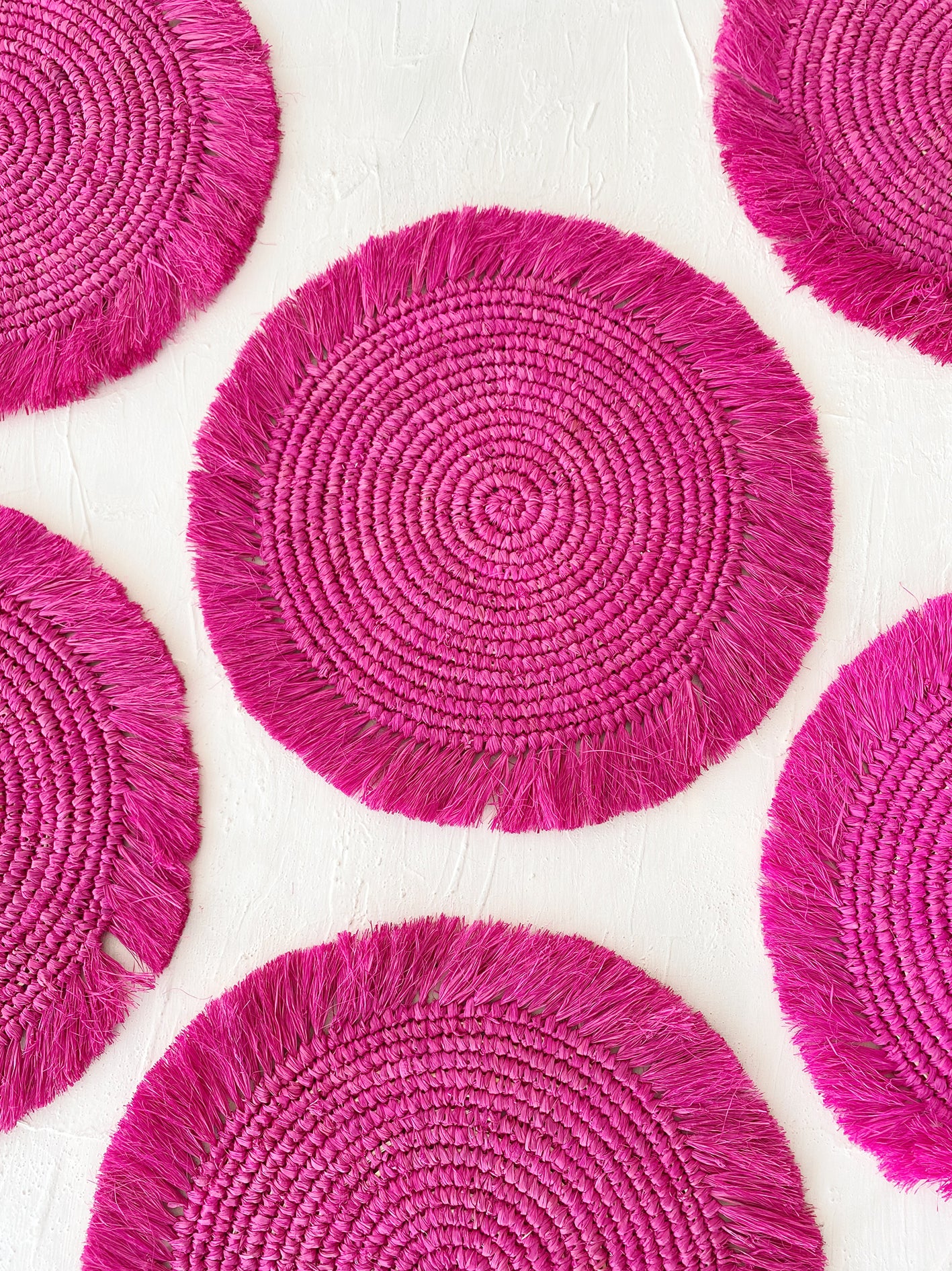 Fuchsia Raffia Placemats