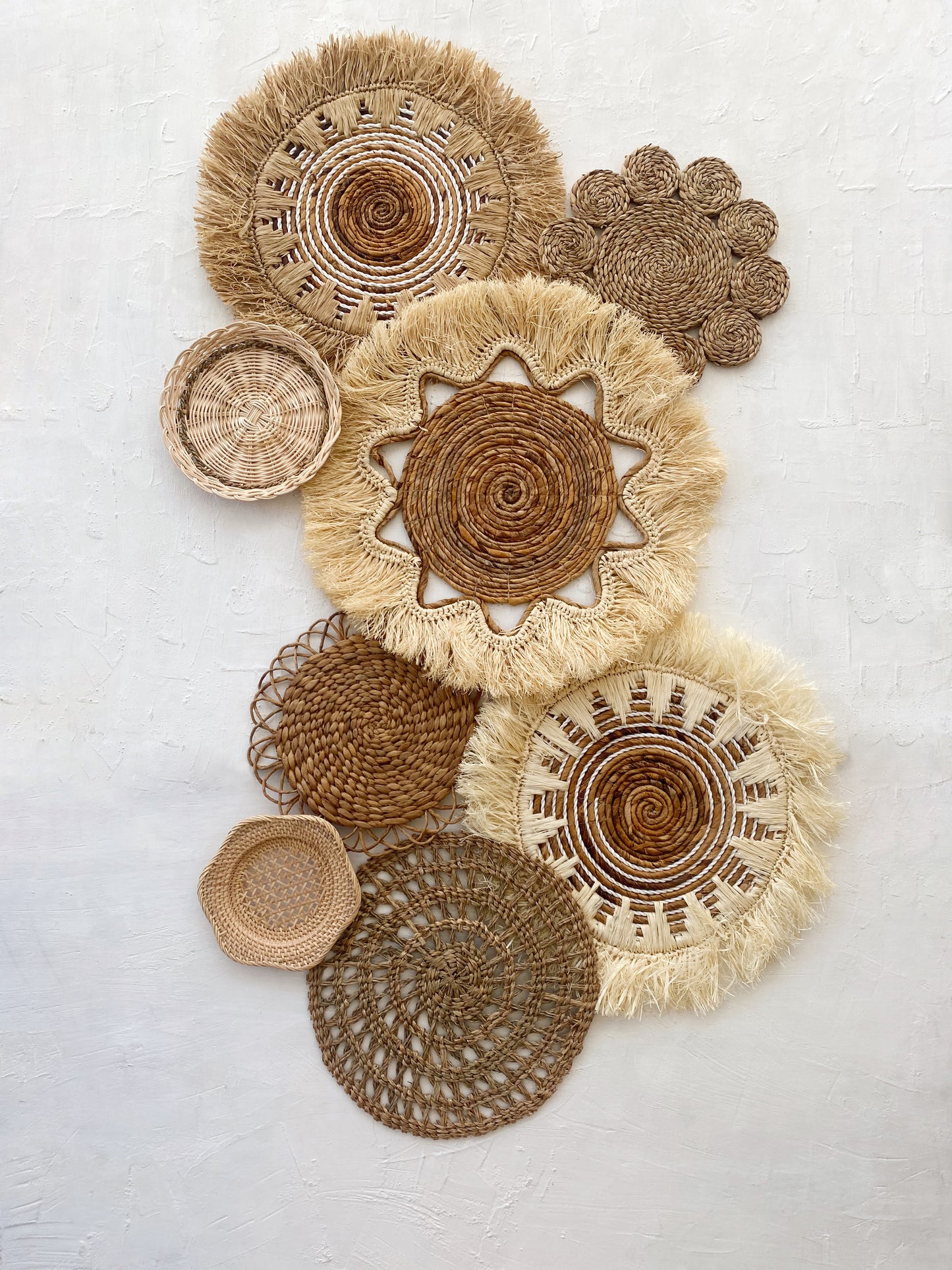 Set of 8 Natural Wall Basket