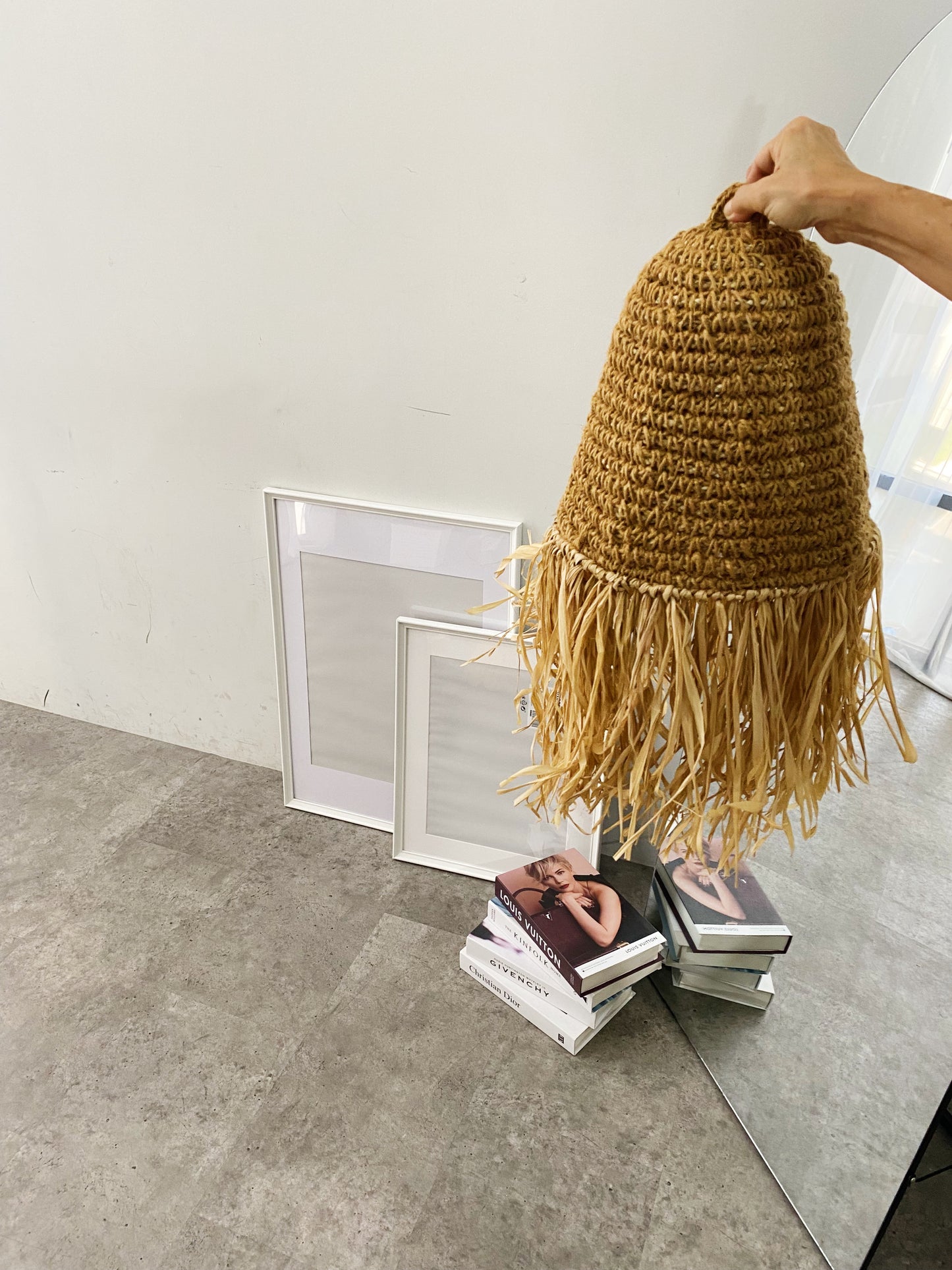 Jute Raffia Fringe Pendant Light