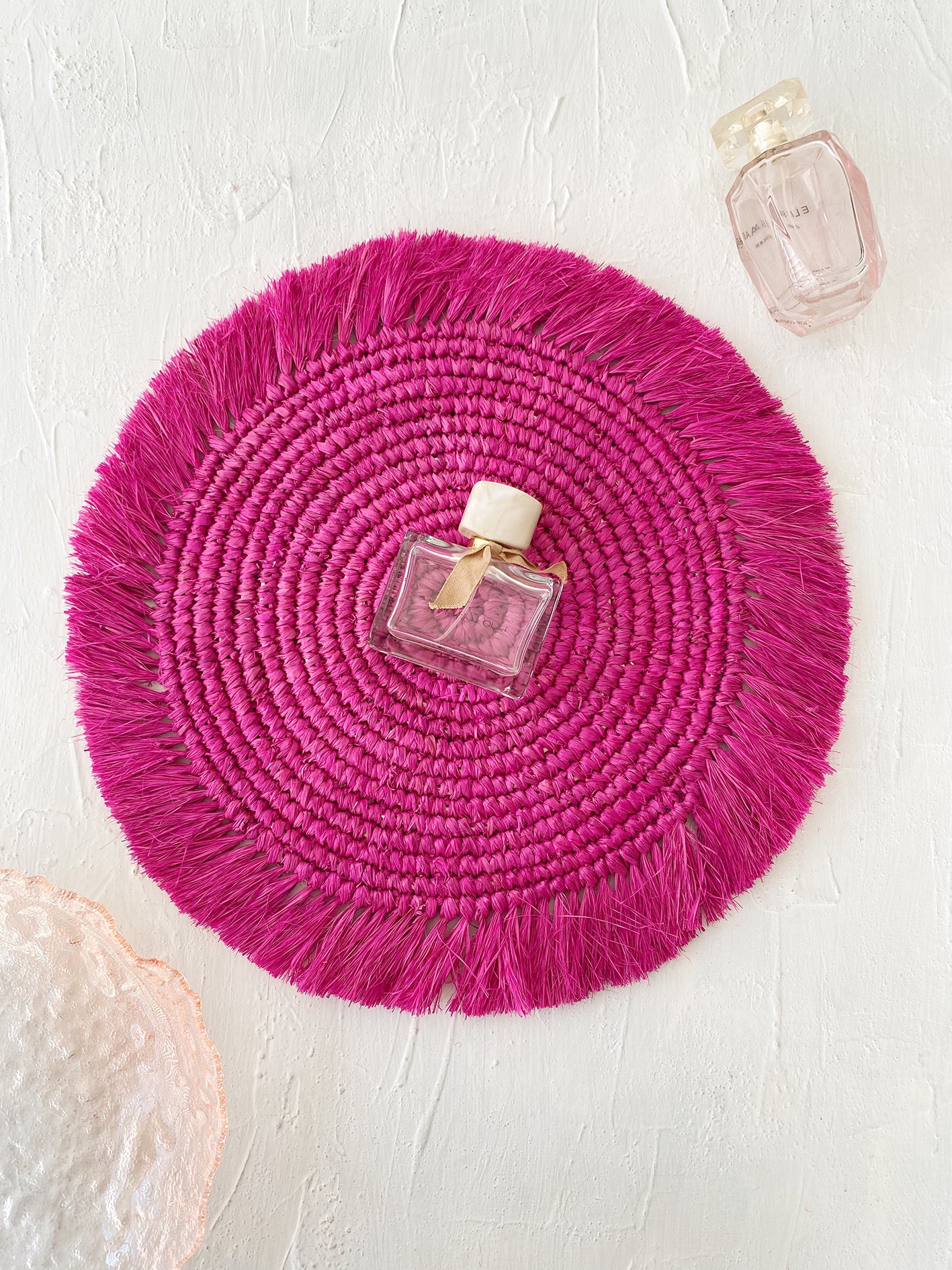 Fuchsia Raffia Placemats