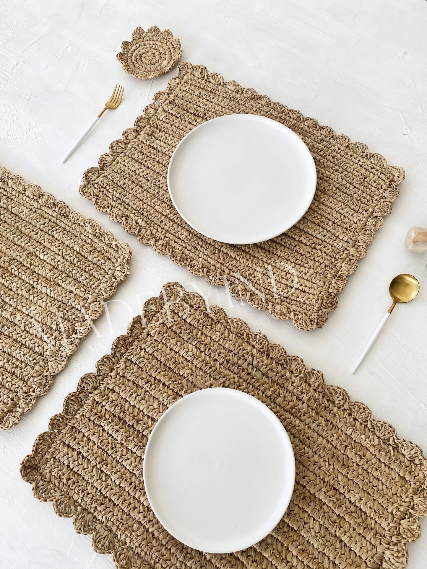 Scallops Rectangle Natural Placemats