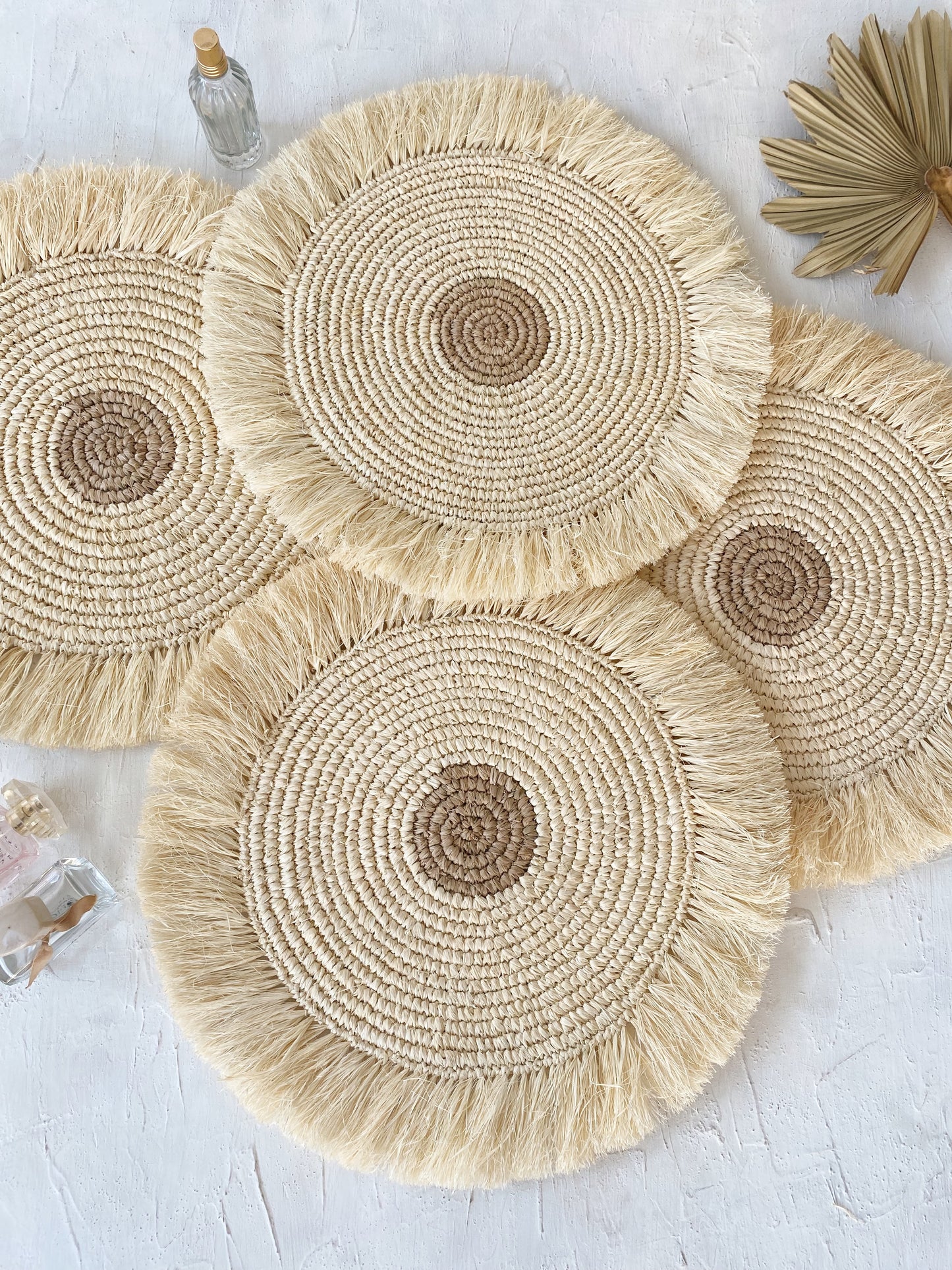 Bleach Natural Mix Raffia Fringe Wall Basket