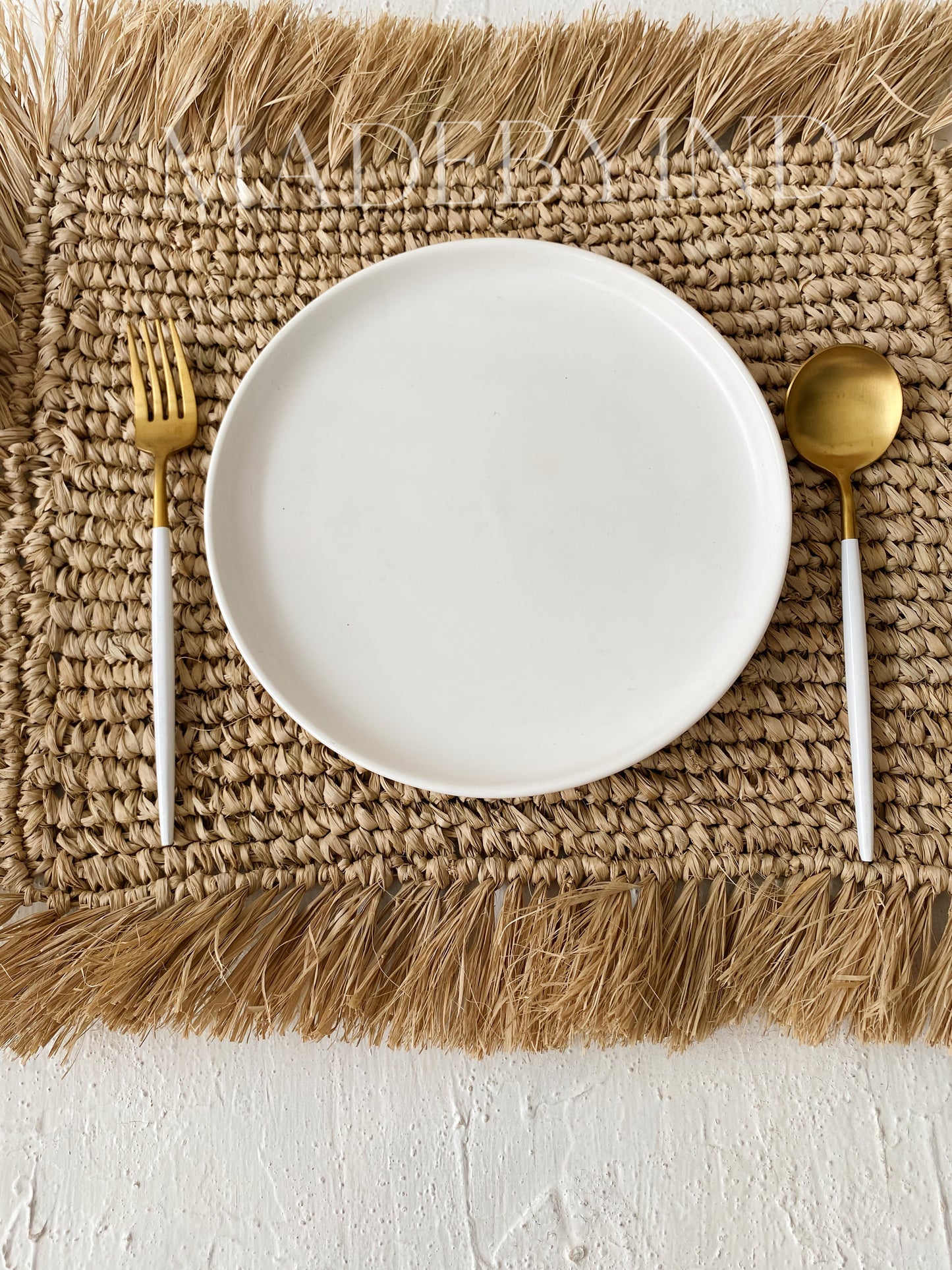 Natural Rectangle Raffia Placemats