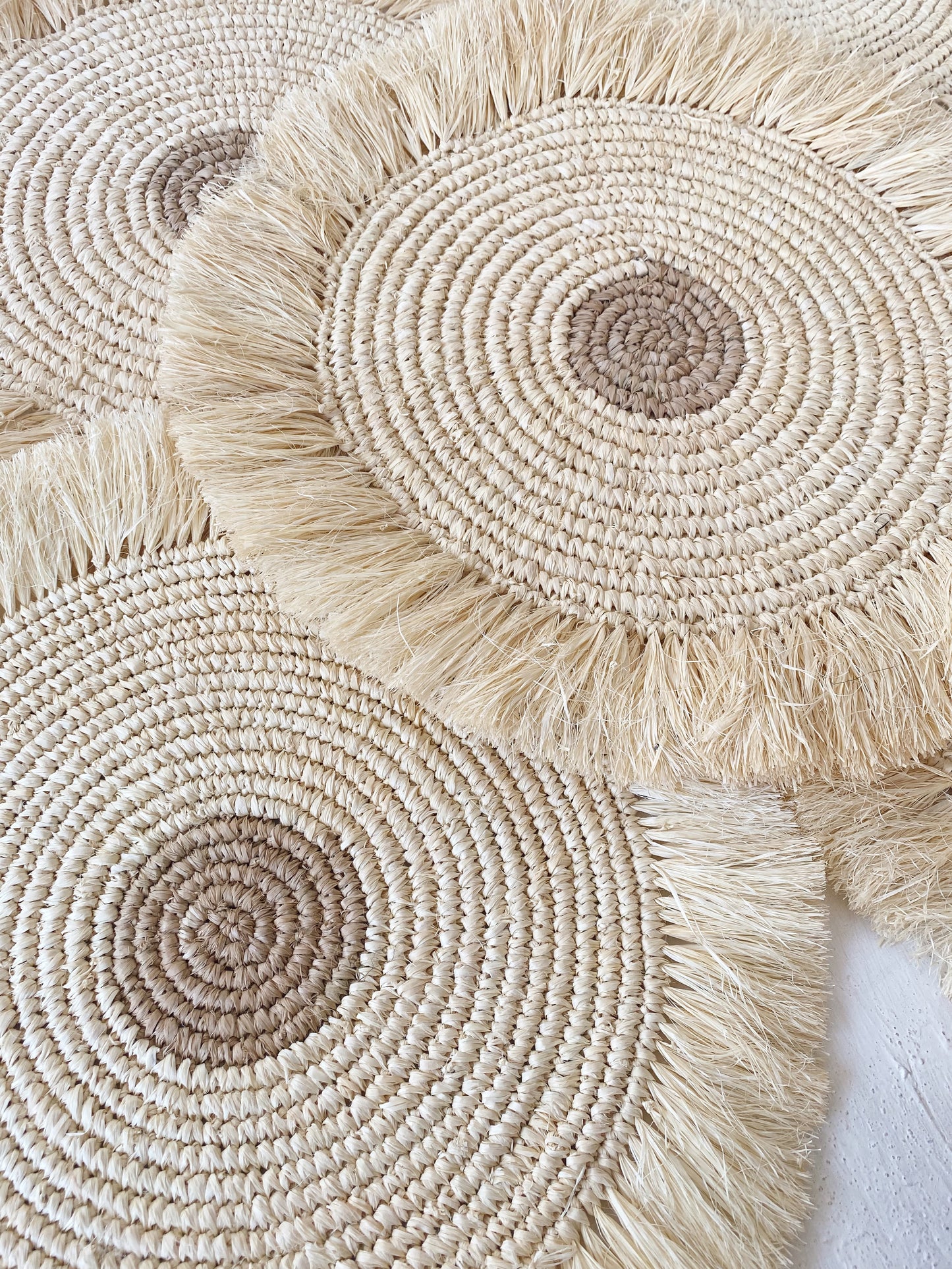 Bleach Natural Mix Raffia Fringe Wall Basket