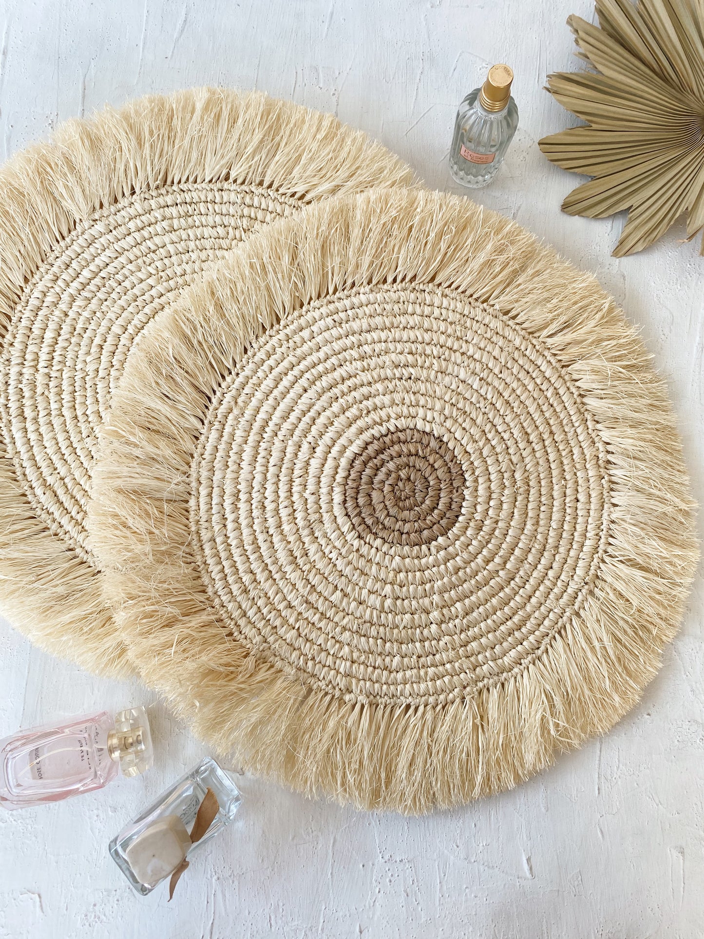 Bleach Natural Mix Raffia Fringe Wall Basket