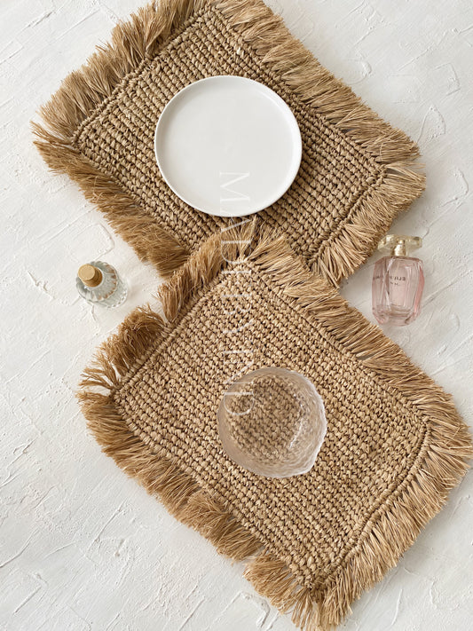 Natural Rectangle Raffia Placemats