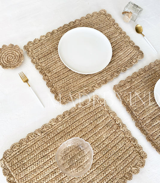 Scallops Rectangle Natural Placemats