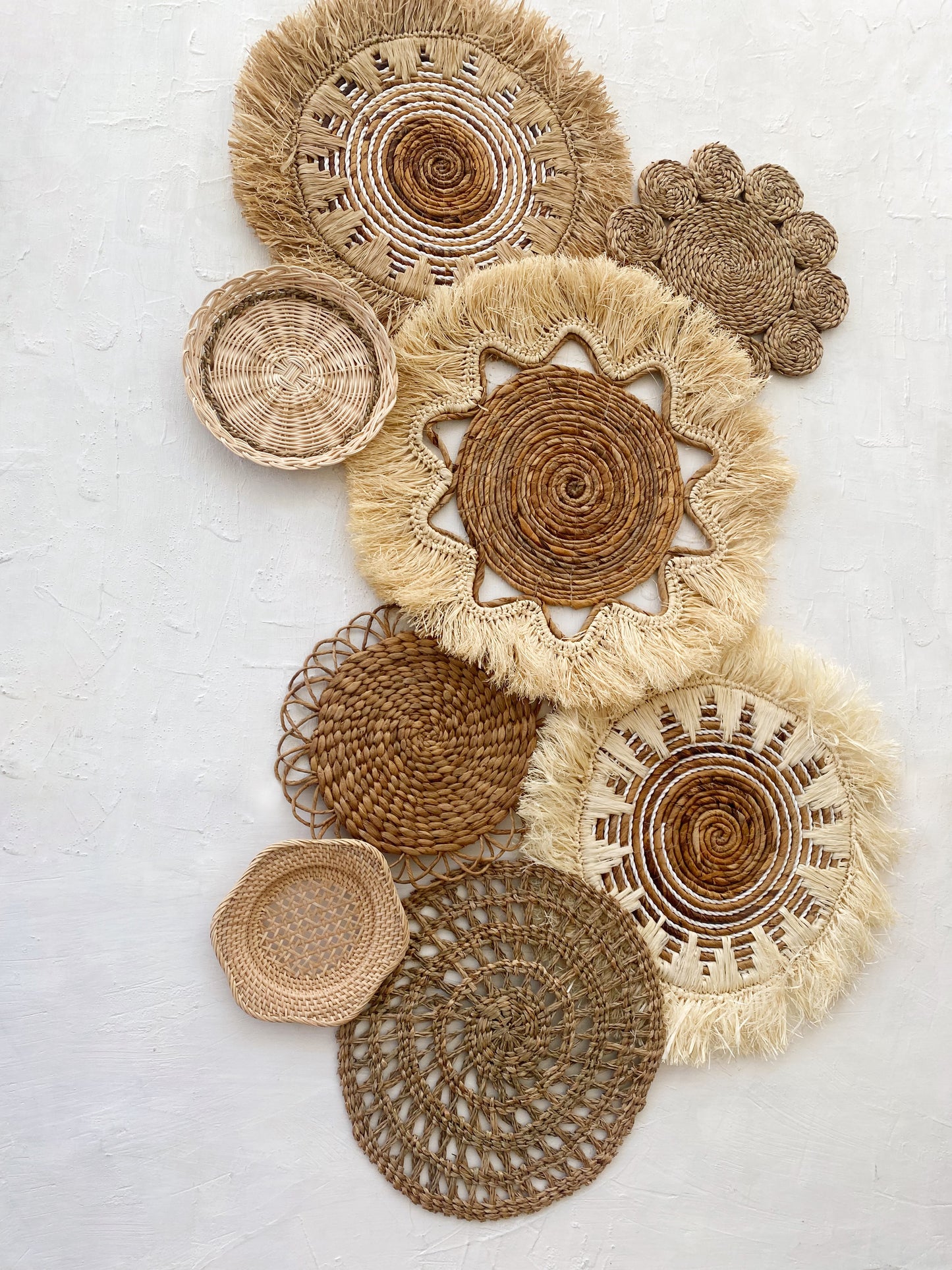 Set of 8 Natural Wall Basket