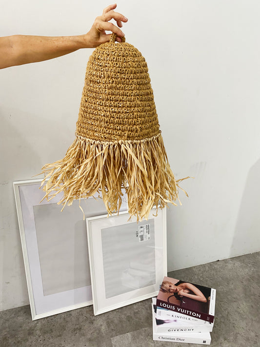 Jute Raffia Fringe Pendant Light