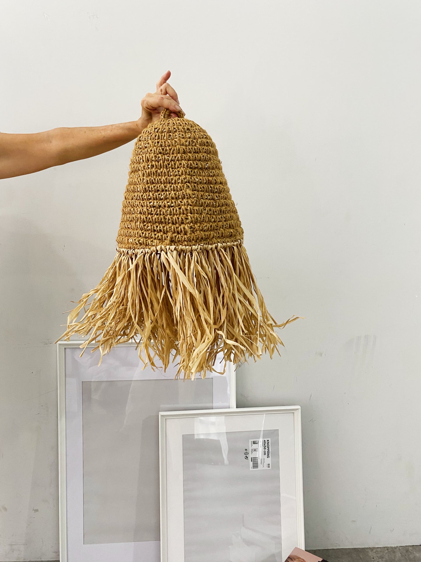 Jute Raffia Fringe Pendant Light