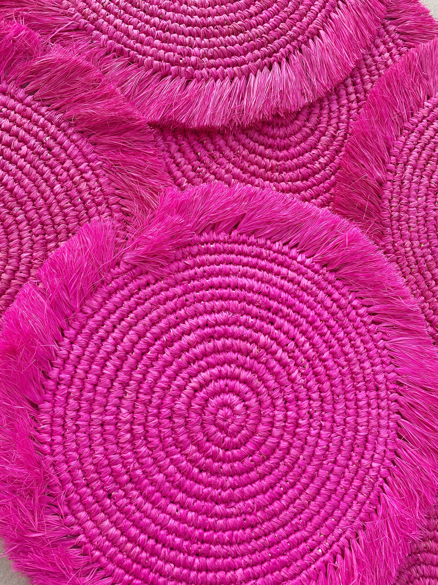 Fuchsia Raffia Placemats