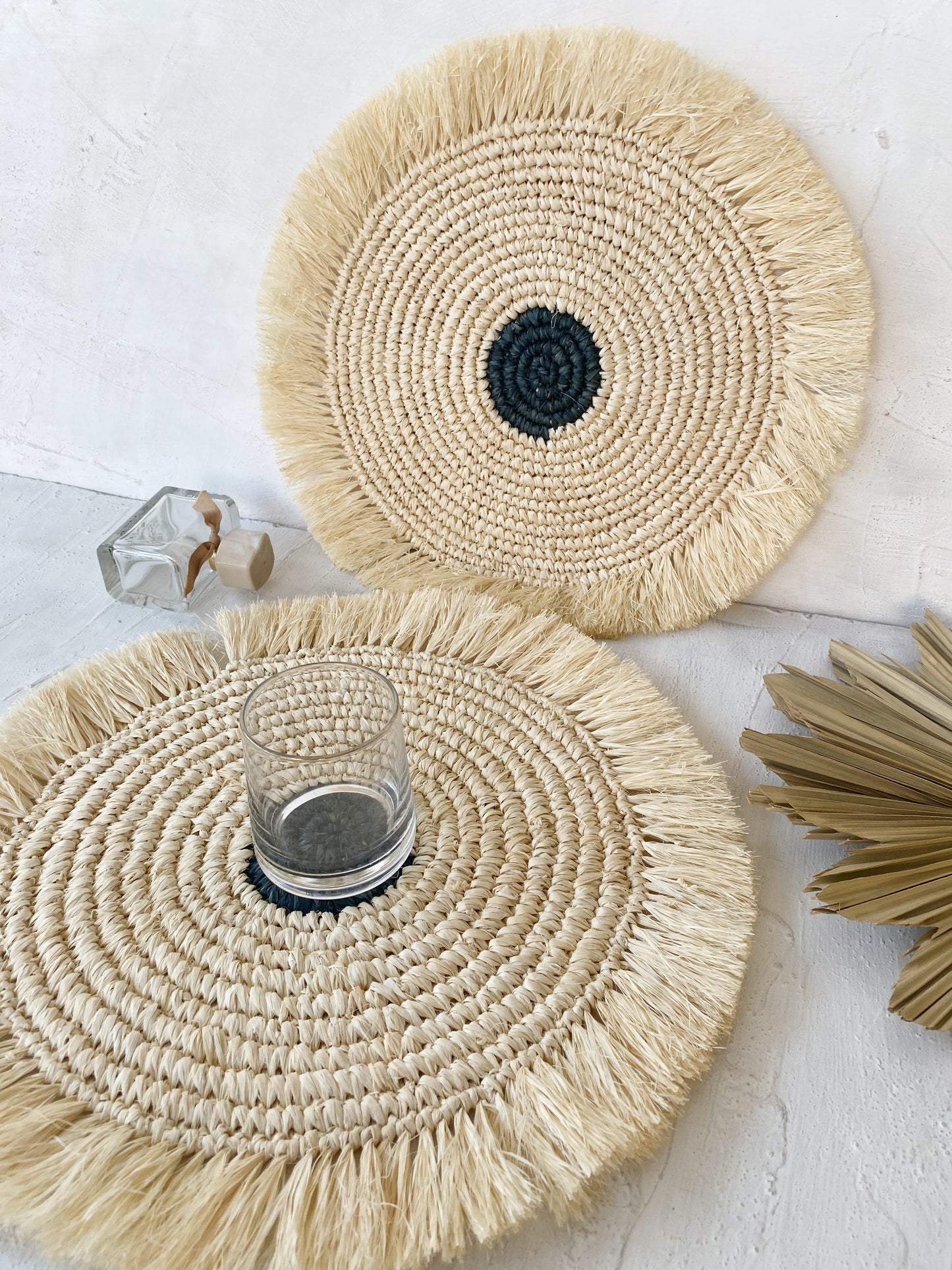 Bleach Mix Raffia Fringe Placemats