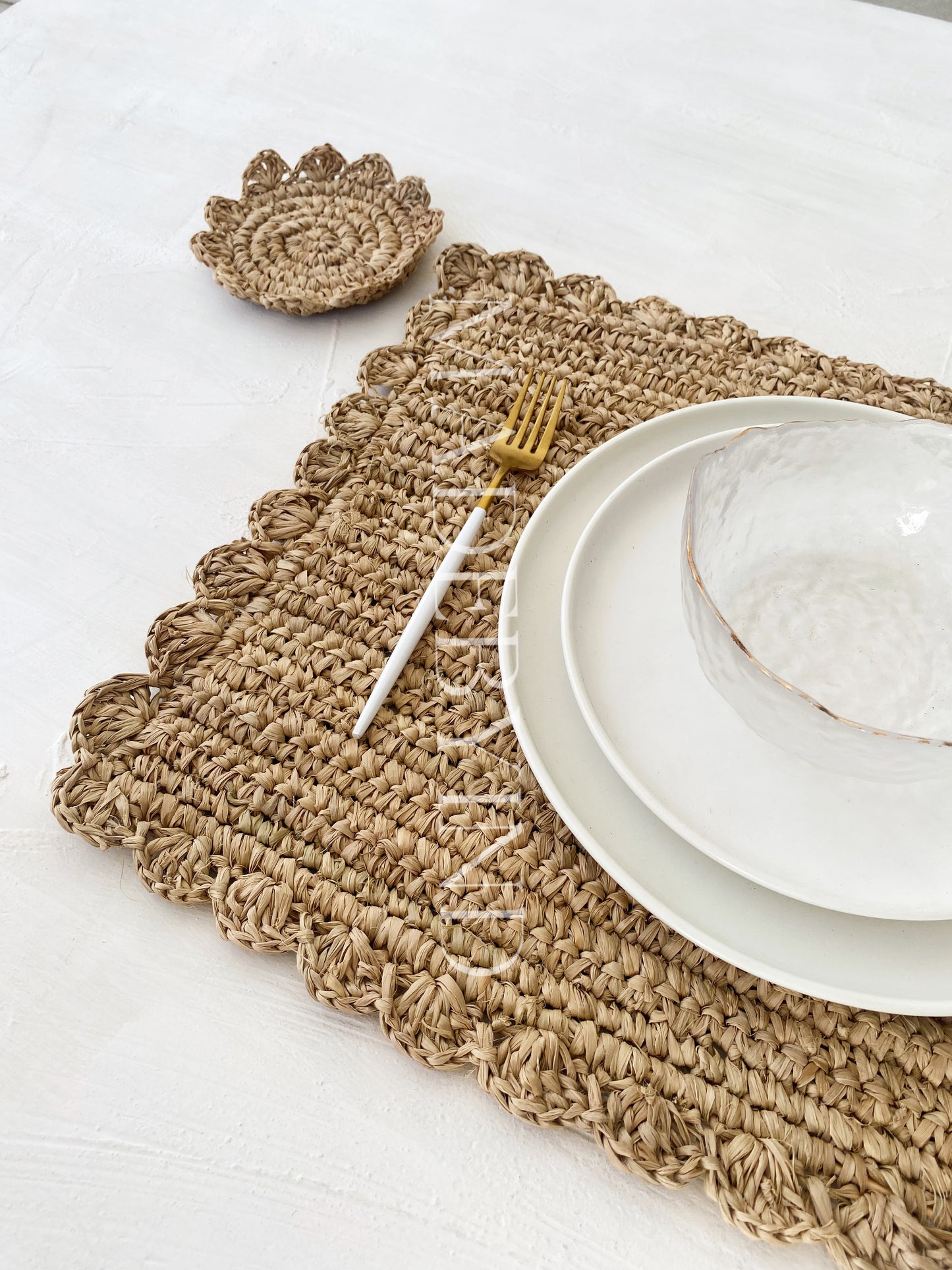 Scallops Rectangle Natural Placemats