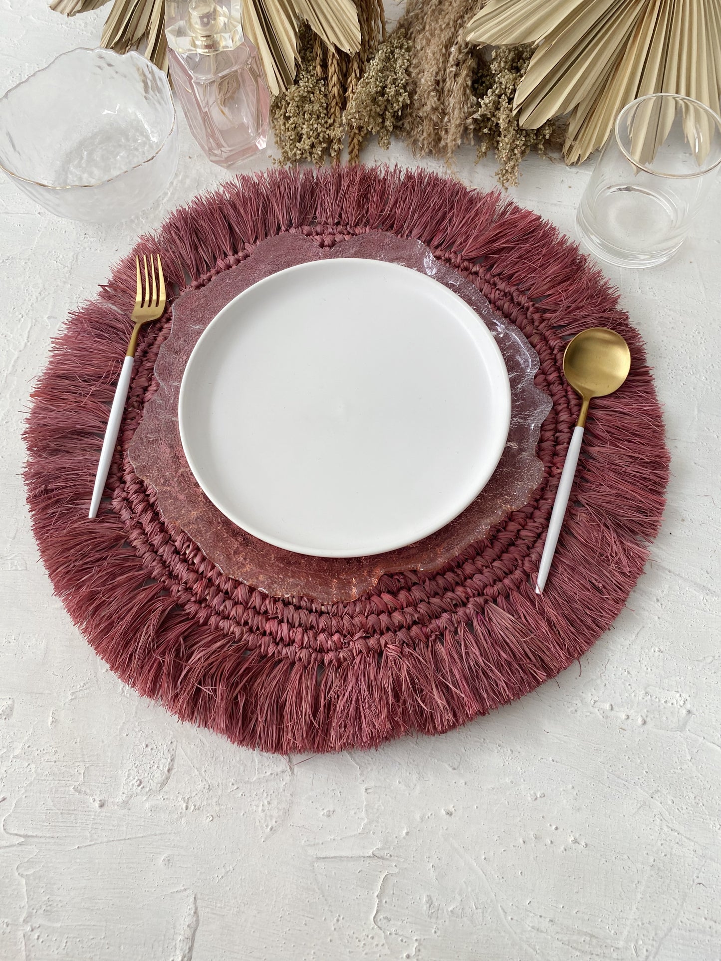 Earthy Red Raffia Placemats