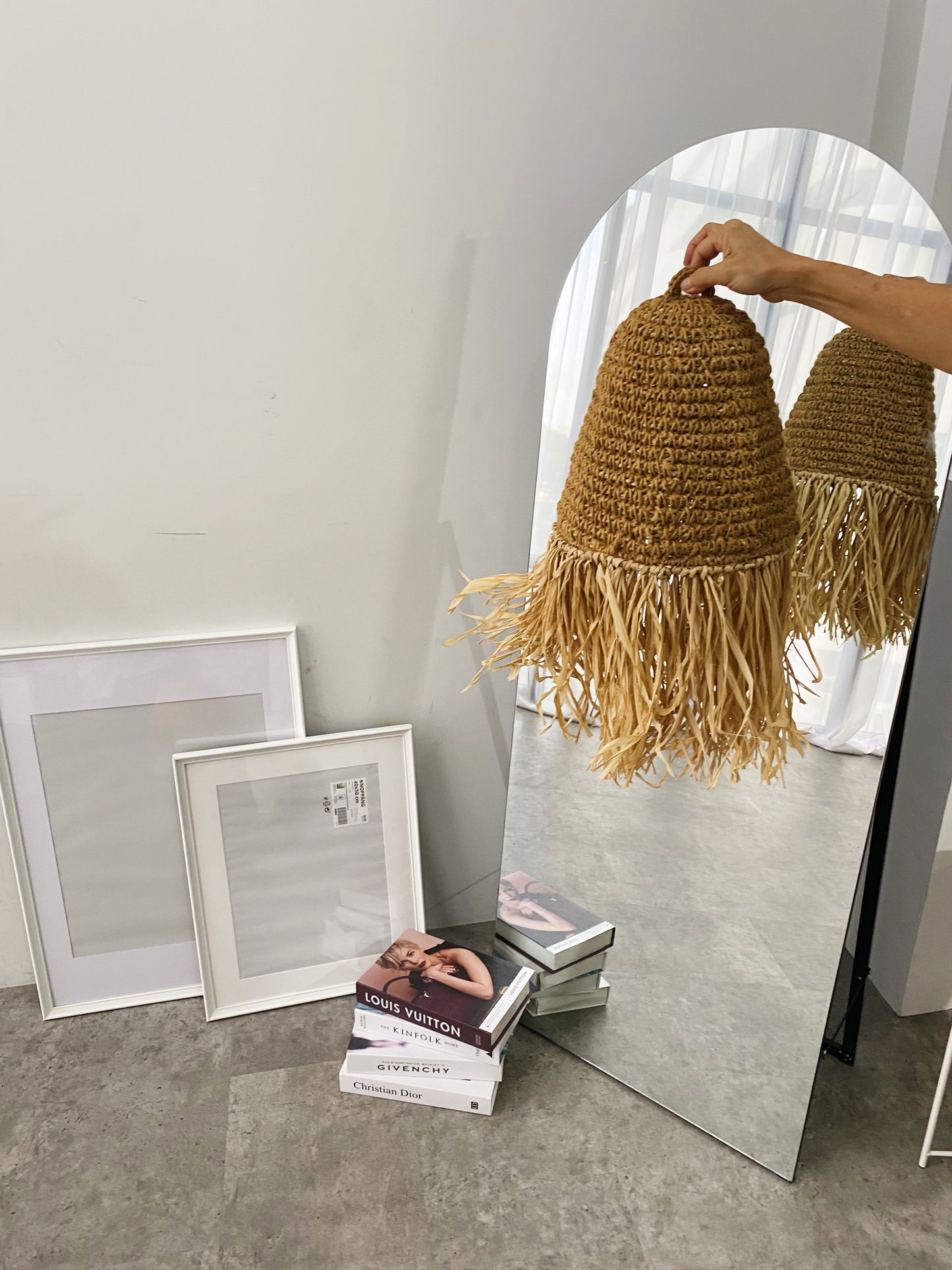 Jute Raffia Fringe Pendant Light