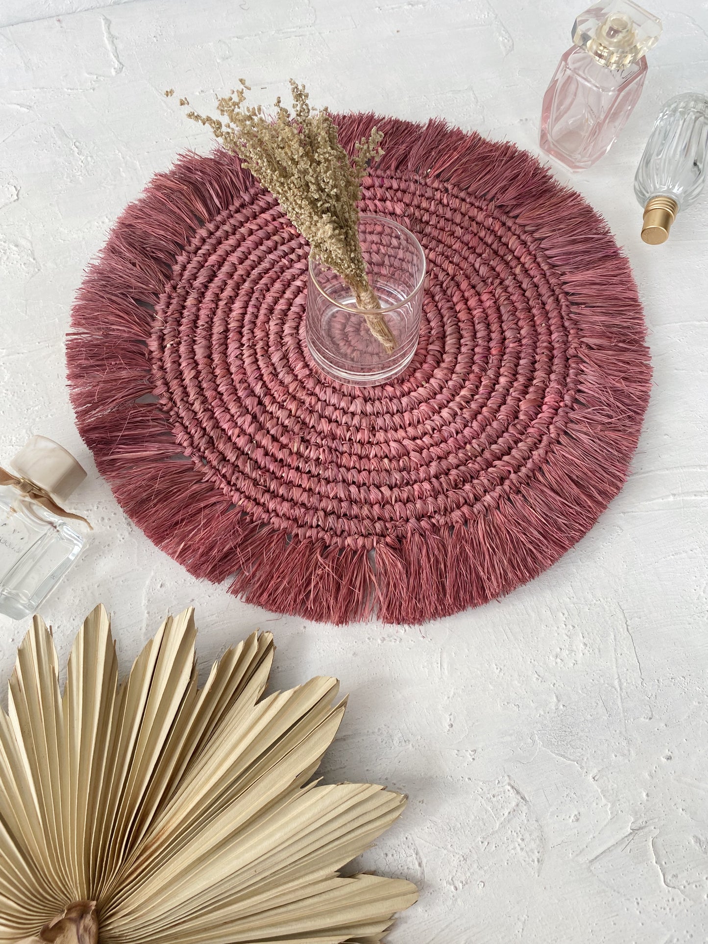 Earthy Red Raffia Placemats