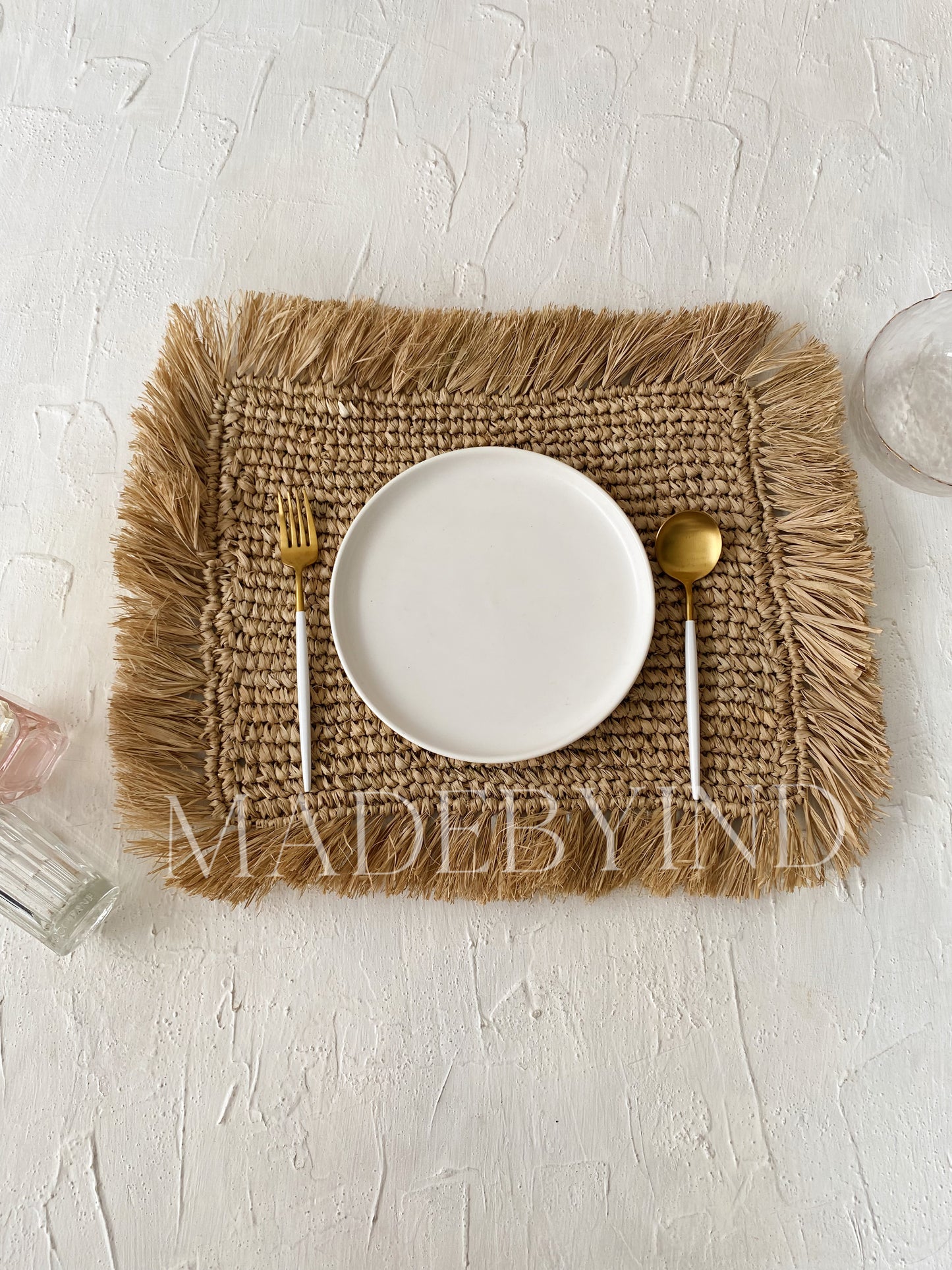 Natural Rectangle Raffia Placemats