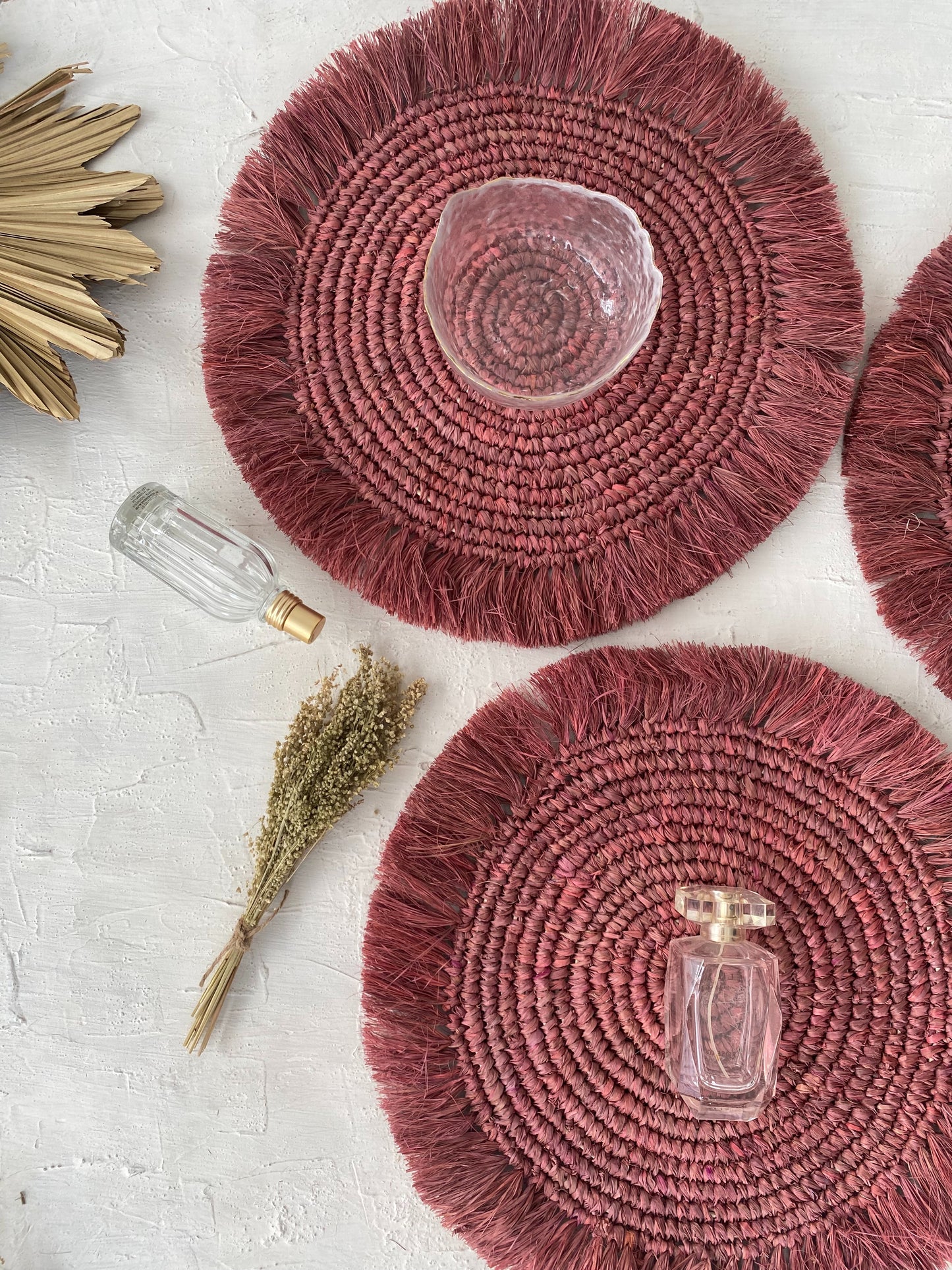 Earthy Red Raffia Placemats