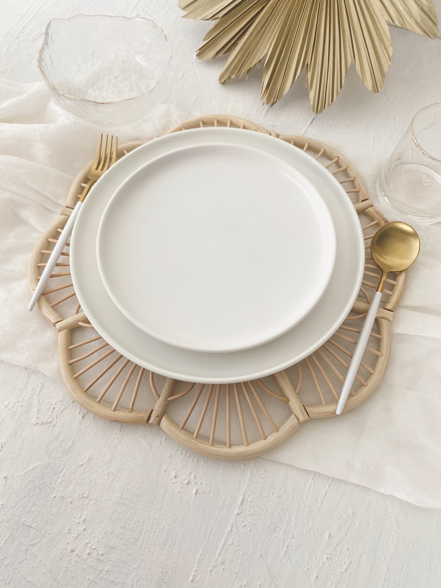 Kembang Flower Round Rattan Decor Wall Art