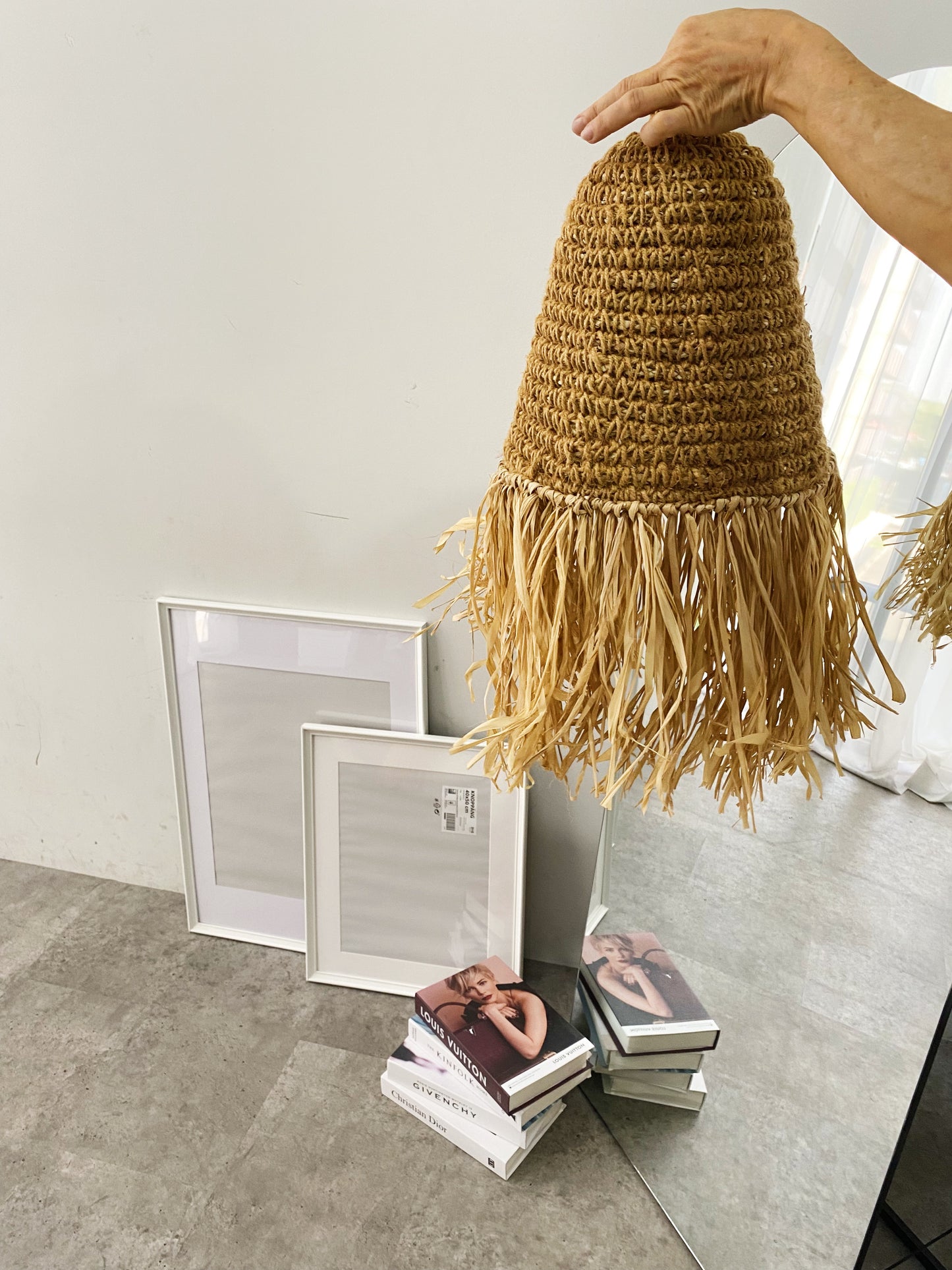 Jute Raffia Fringe Pendant Light
