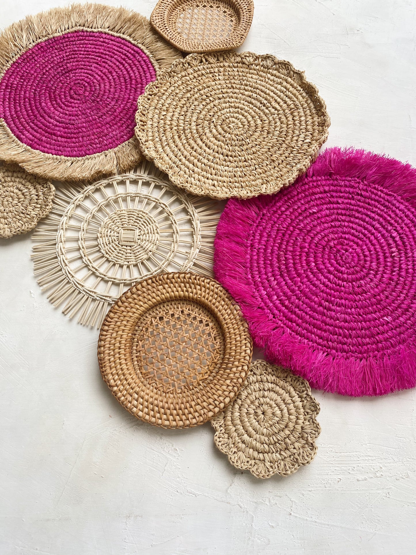 Set of 8 Fuchsia Wall Basket