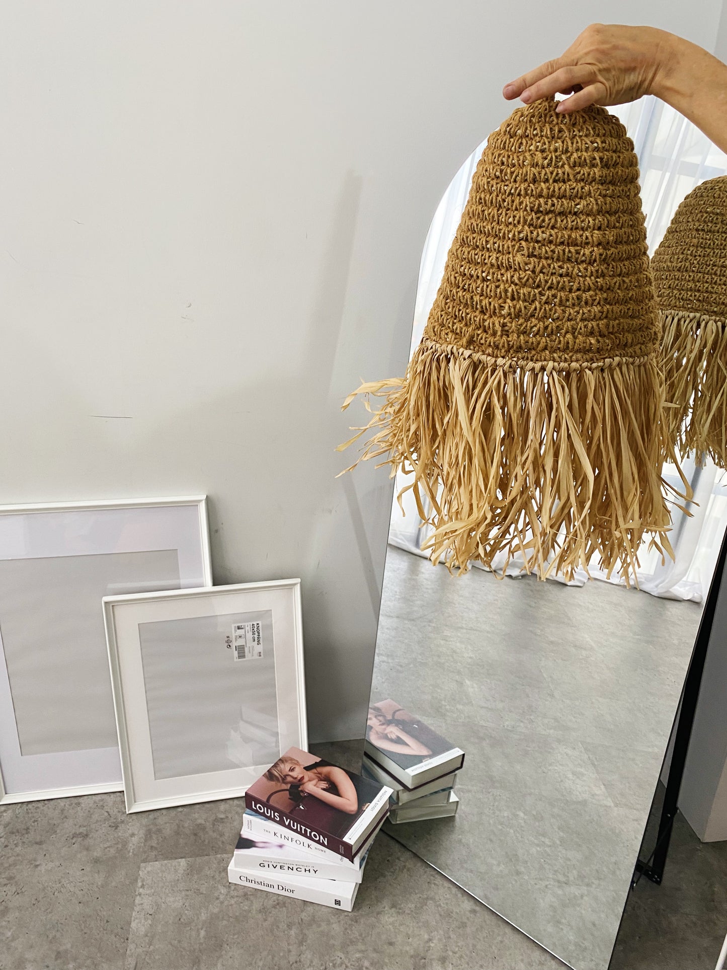 Jute Raffia Fringe Pendant Light