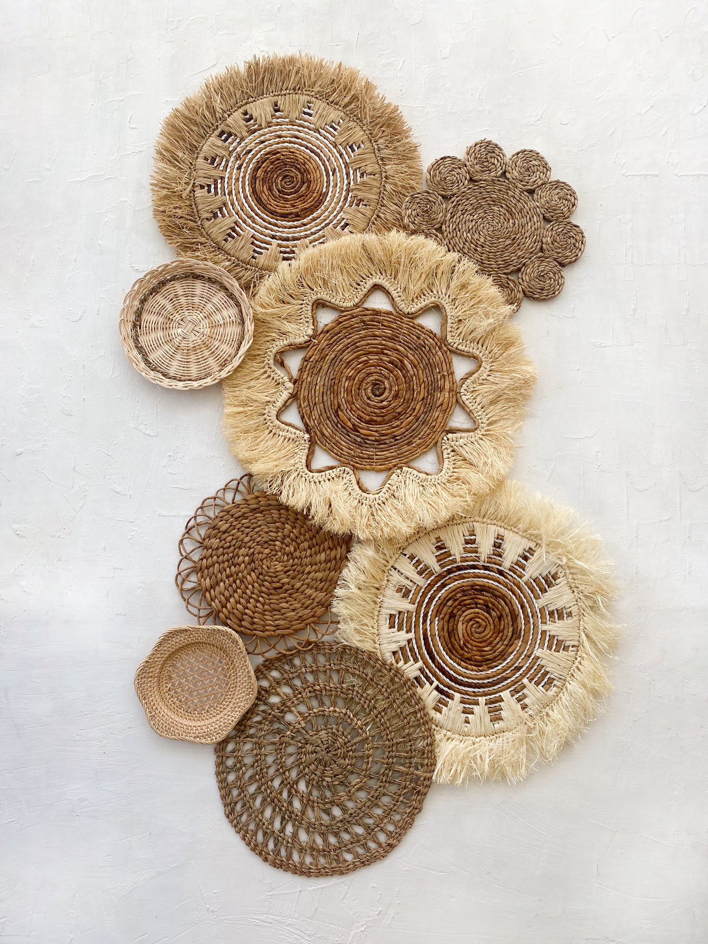 Set of 8 Natural Wall Basket