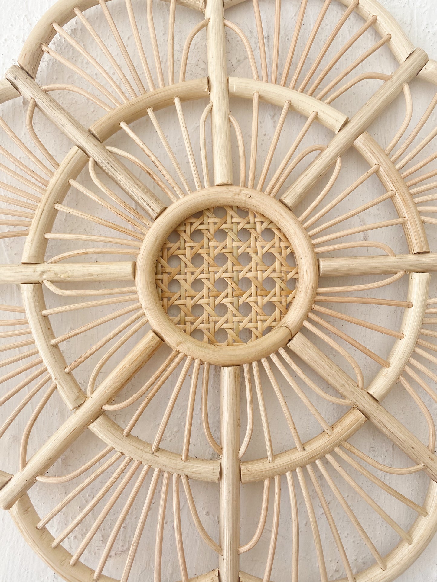 Kembang Flower Round Rattan Decor Wall Art
