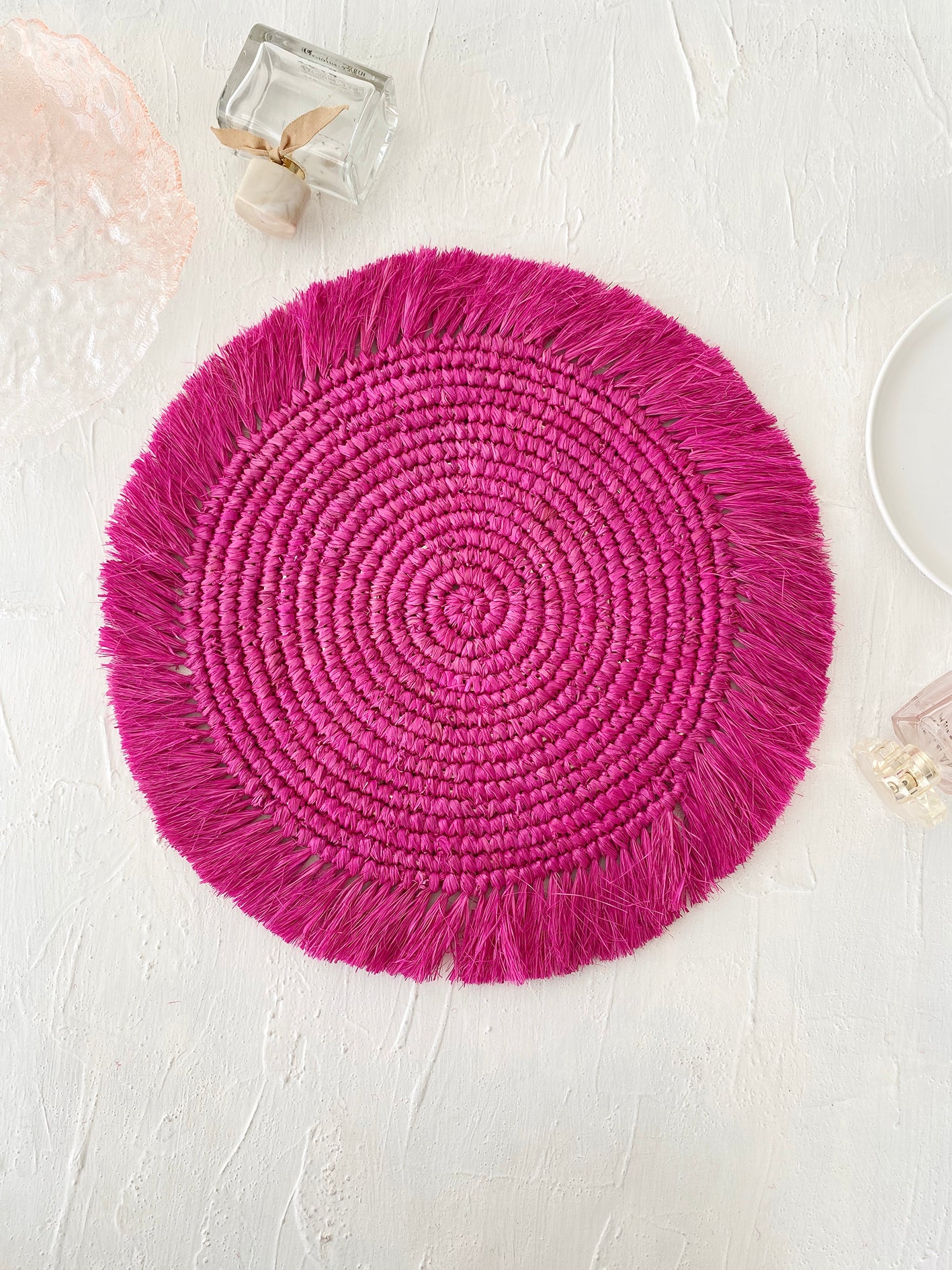 Fuchsia Raffia Placemats