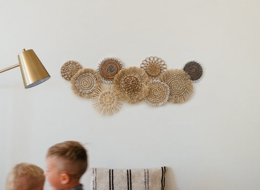 Set of 9 Mini Boho Wall Basket & Wall Decor