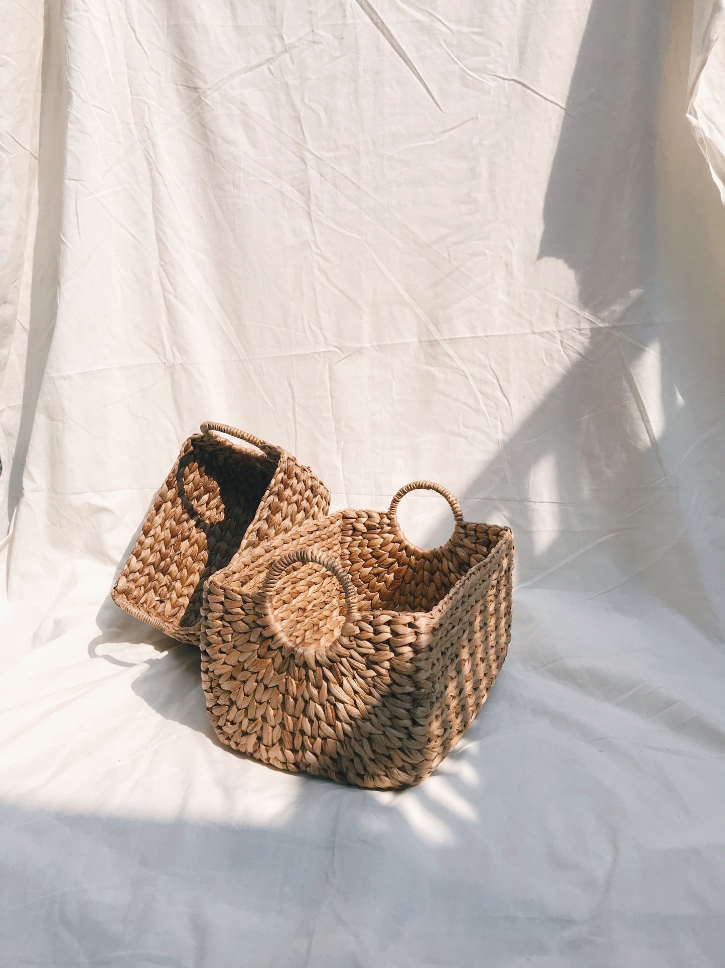 Set of 2 Hyacinth Basket Storage