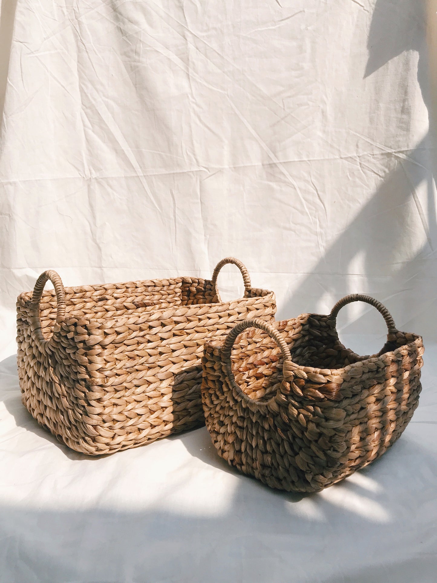 Set of 2 Hyacinth Basket Storage