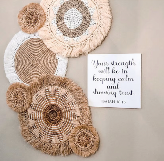 Set of 6 Boho Wall Basket with Fringes