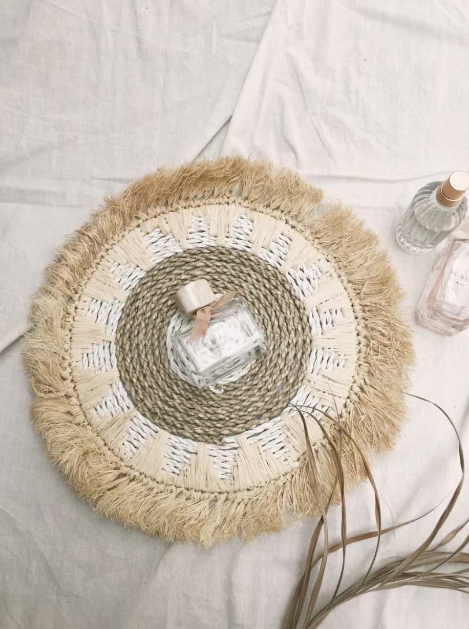 Set of 6 Boho Wall Basket with Fringes