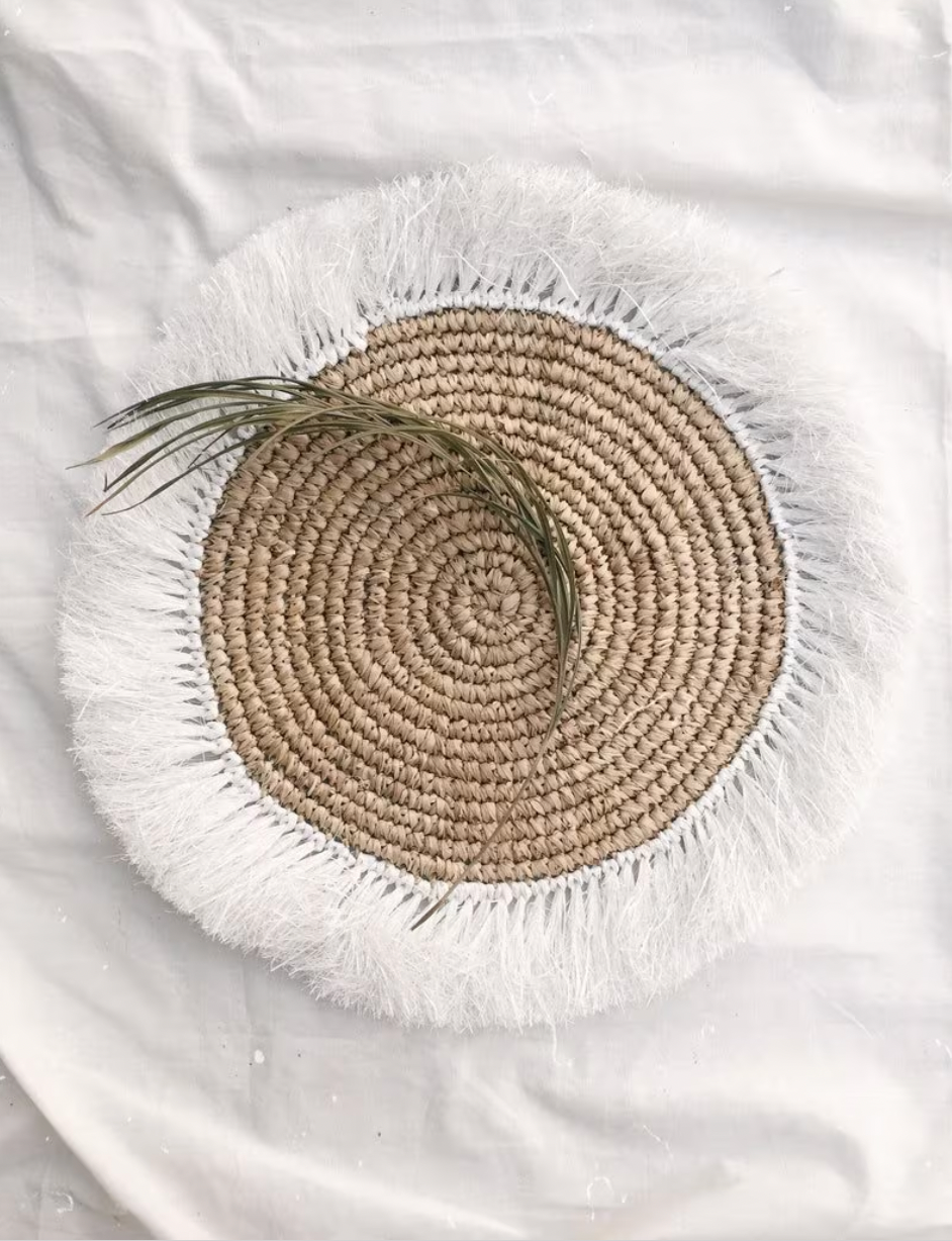 Set of 6 Boho Wall Basket with Fringes