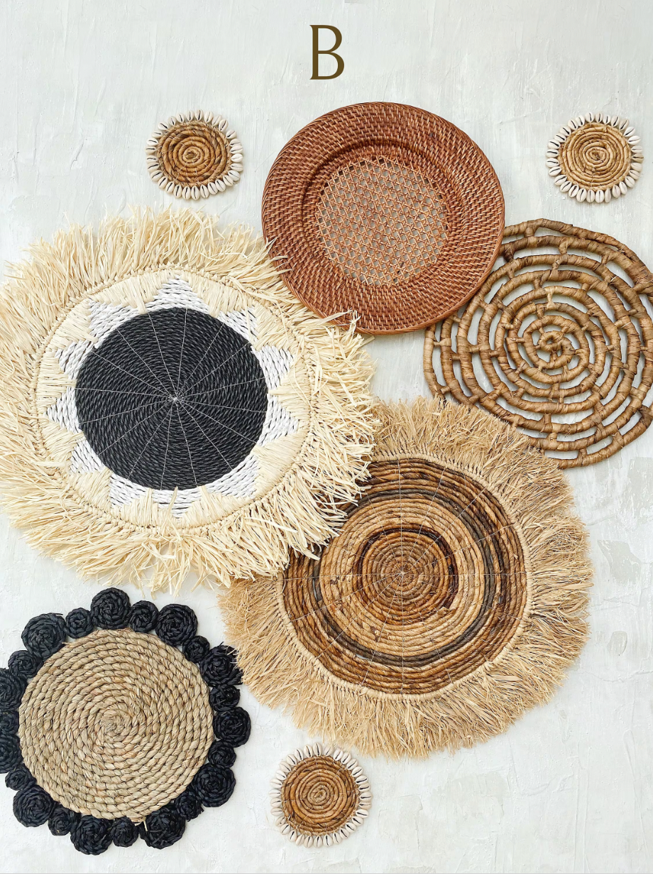 Set of 8 Bohemian Wall Basket & Wall Decor