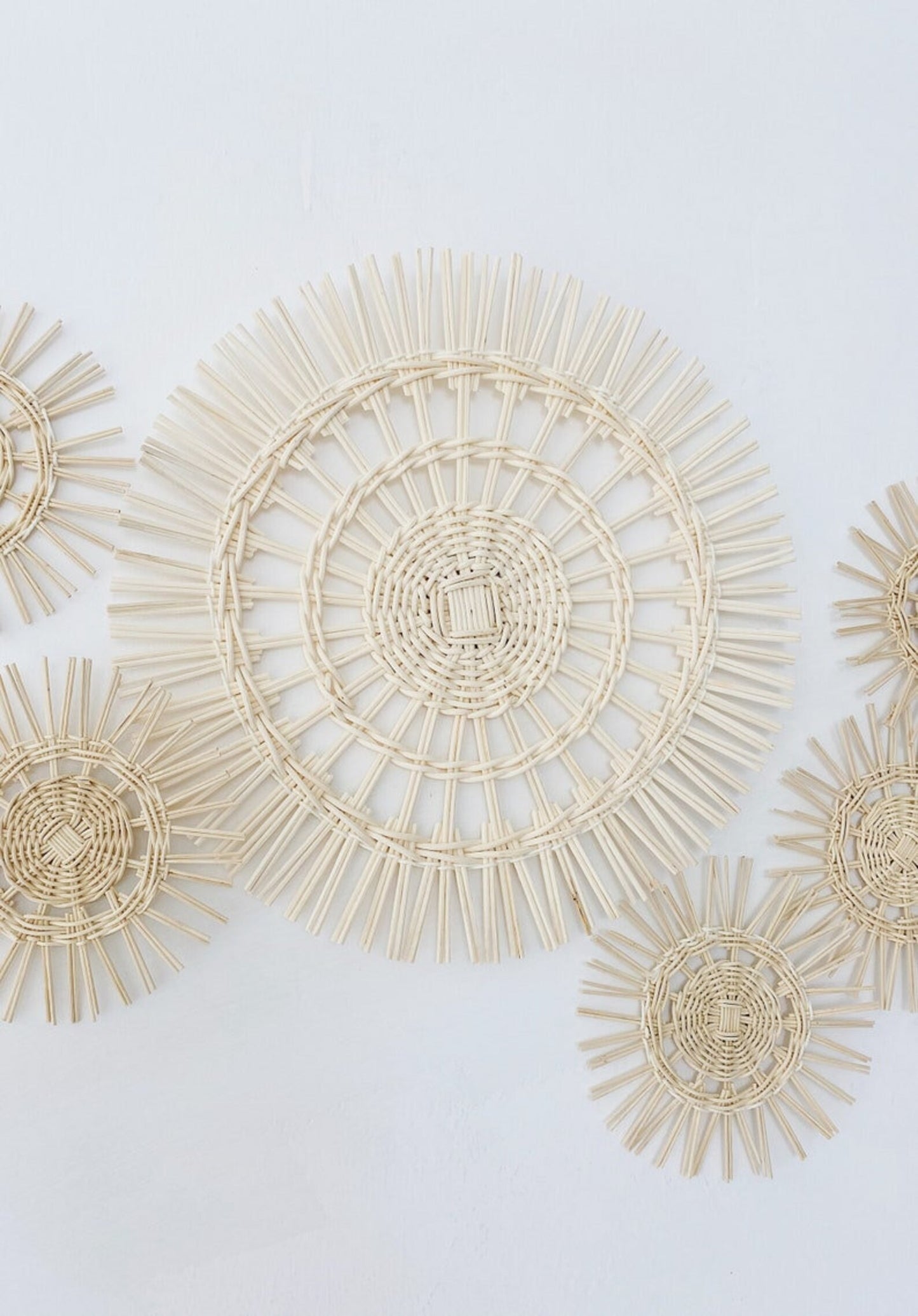 Set of 5 Boho Wall Basket and Wall Decor