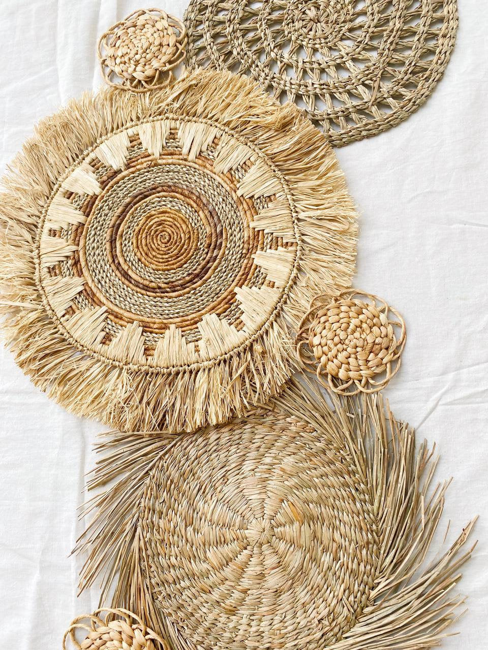 Set of 6 Boho Wall Basket with Fringe