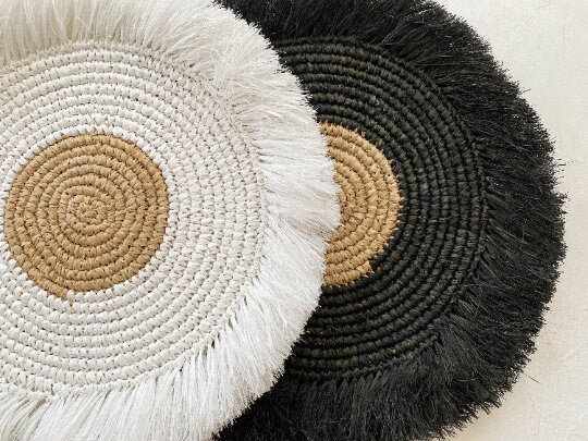 Set of 11 Boho Wall Basket with Fringe