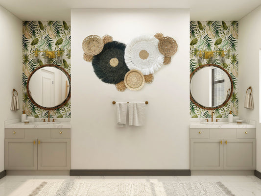 Set of 11 Boho Wall Basket with Fringe