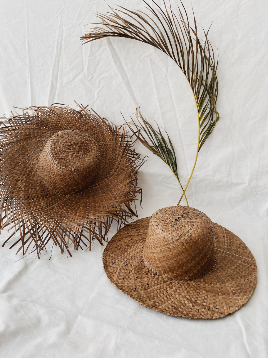 Set of 2 Wicker Hat