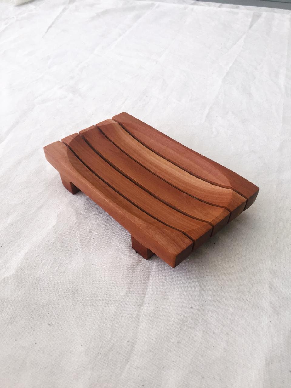 Stripes Wooden Soap Dish