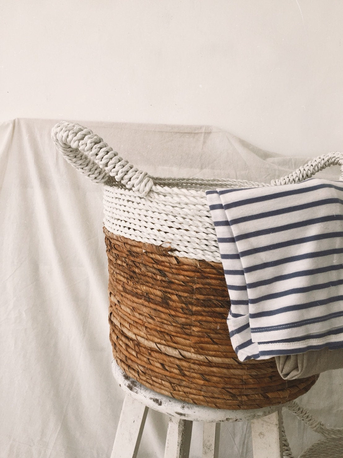 Set of 2 Two Tone Laundry Basket