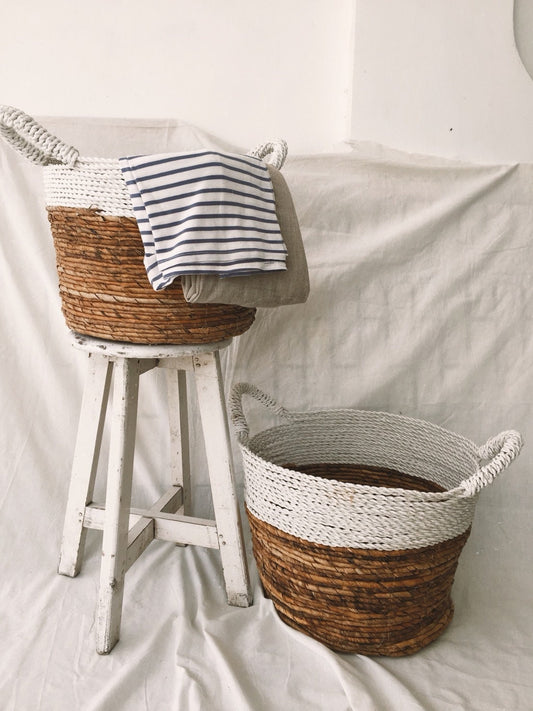 Set of 2 Two Tone Laundry Basket